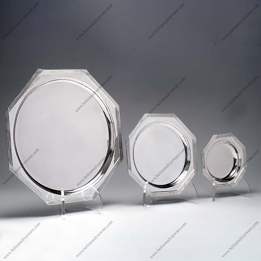 Octagonal Silver Serving Plates
