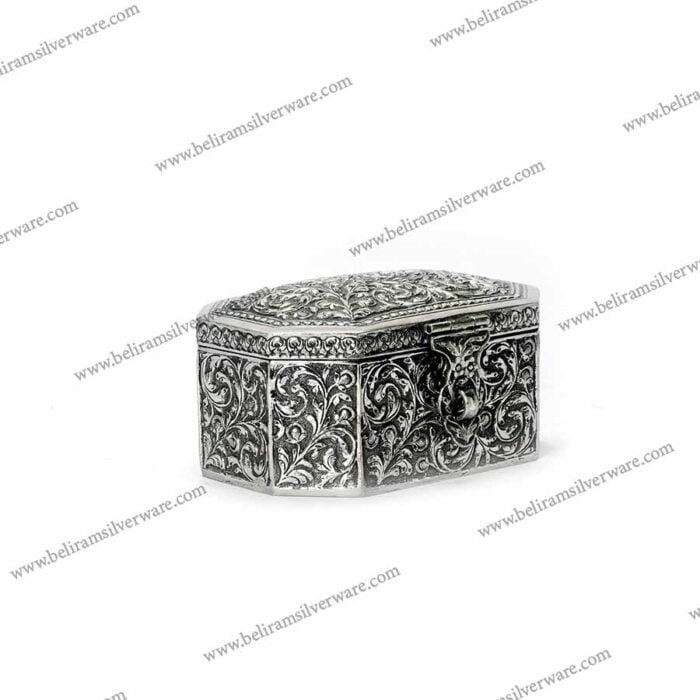 Get ever silver box price, "Antique Nakshi Hexagonal Silver Box"