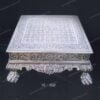 Square Design Intricately Carved Silver Chowki