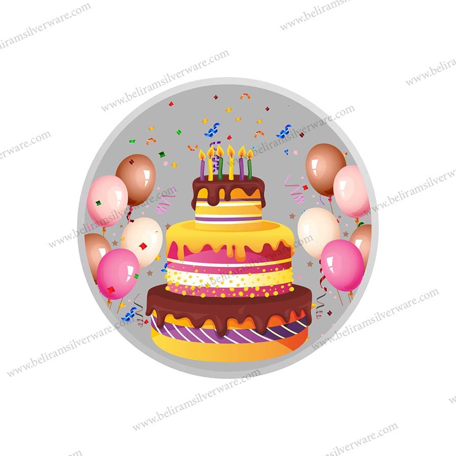 Multi-Color Cake & Balloon Silver Coin