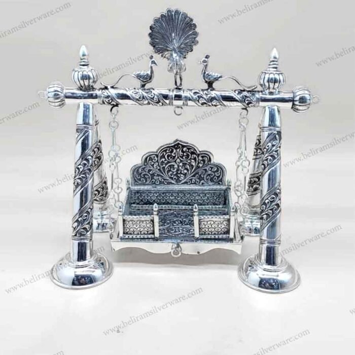 Nakshi Carved Thakurji Silver Jhula