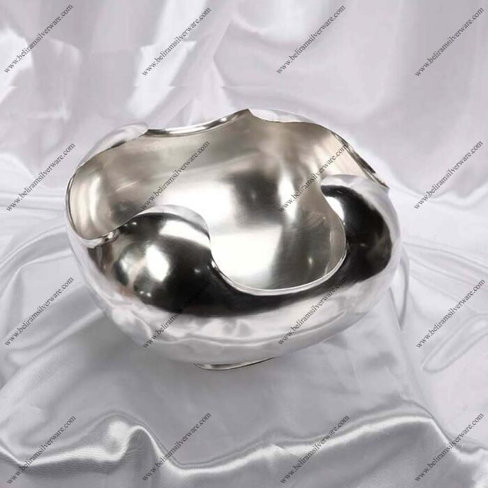 Scalloped Silver Dish On Pedestal