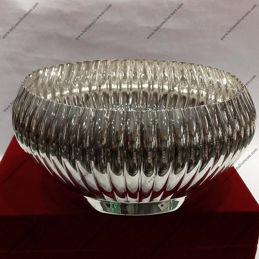 Fluted Interior Silver Dish