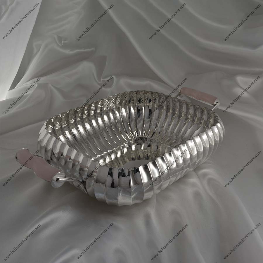 Modish Fluted Design Silver Dish