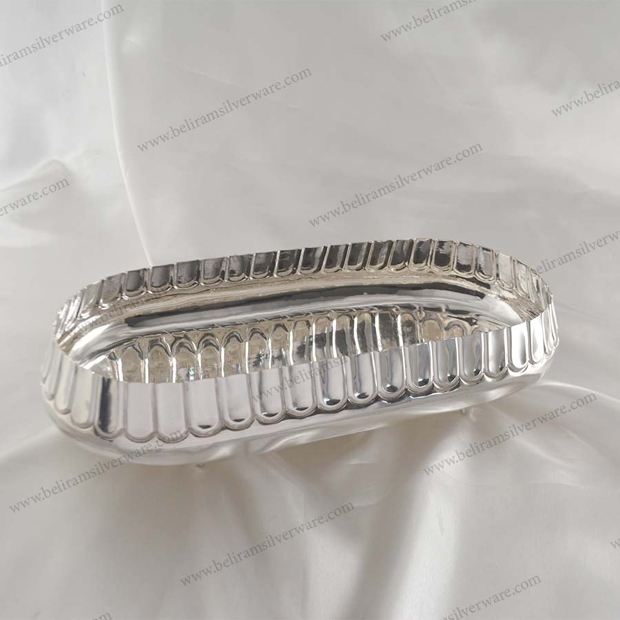 Fluted Modern Silver Dish