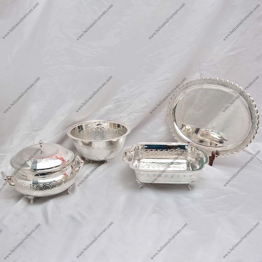 Scalloped Design Silver Dish Set