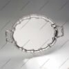 Wavy Rim Designer Handle Silver Tray