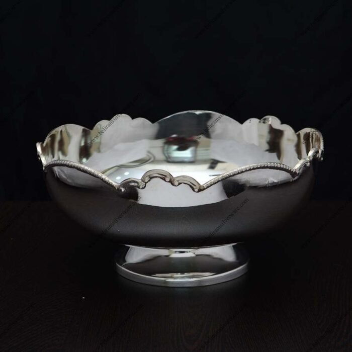 Scalloped Rim Silver Bowl