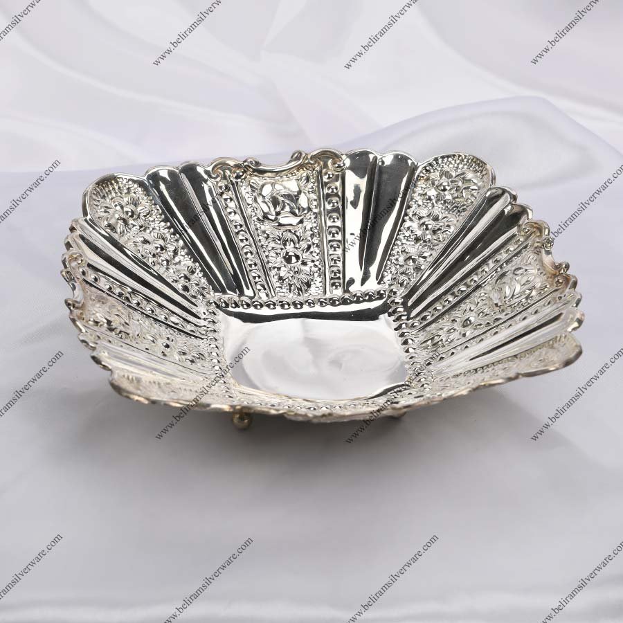 Intricate Designer Silver Bowl