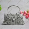 Floral Leaves & Peacock Nakshi Silver Purse