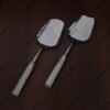 Round Fluted Handle Silver Rice Spoon Set