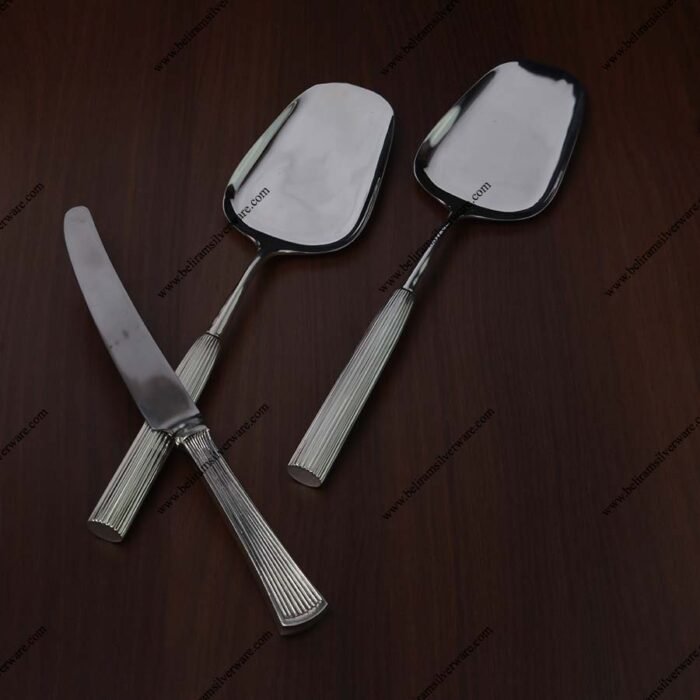 Silver Rice Spoon Set With Knife