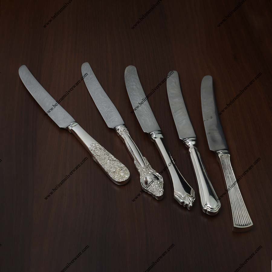 Designer Handle Silver Knife Set