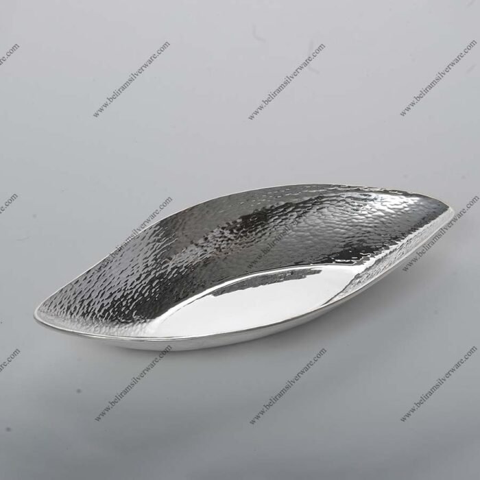 Textured Leaf Silver Bowl