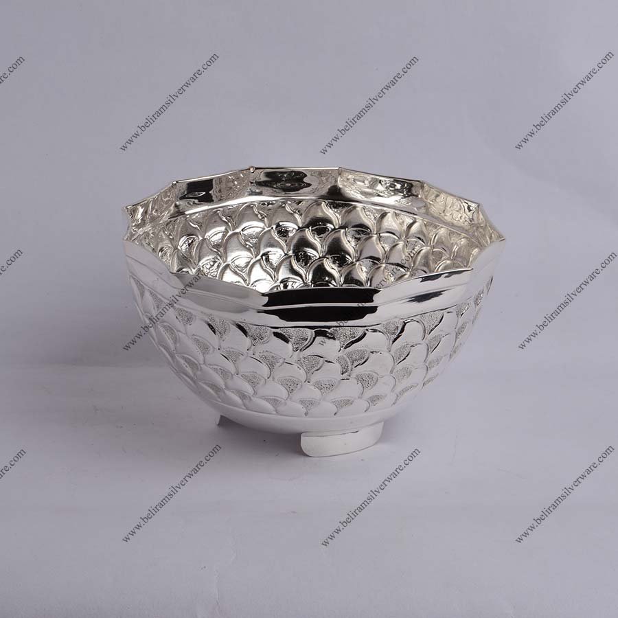 Textured Designer Silver Bowl