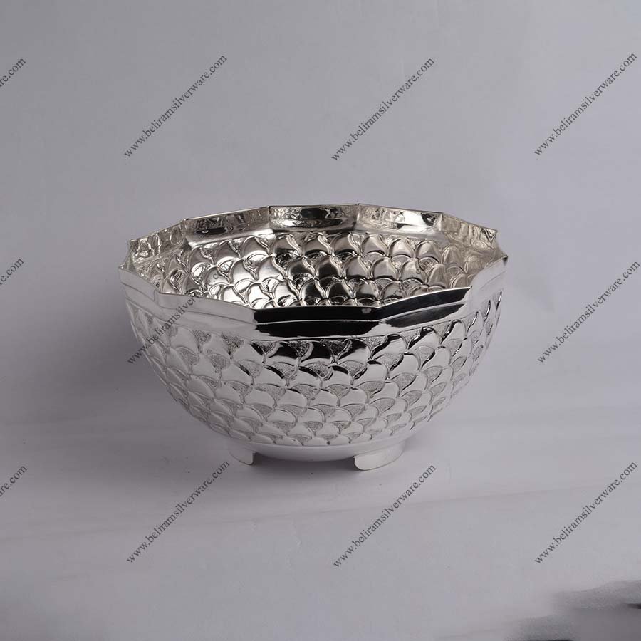 Textured Designer Silver Bowl