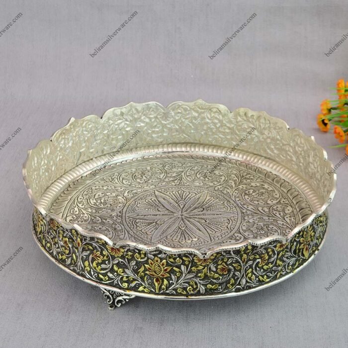 Colorful Nakshi Silver Urli