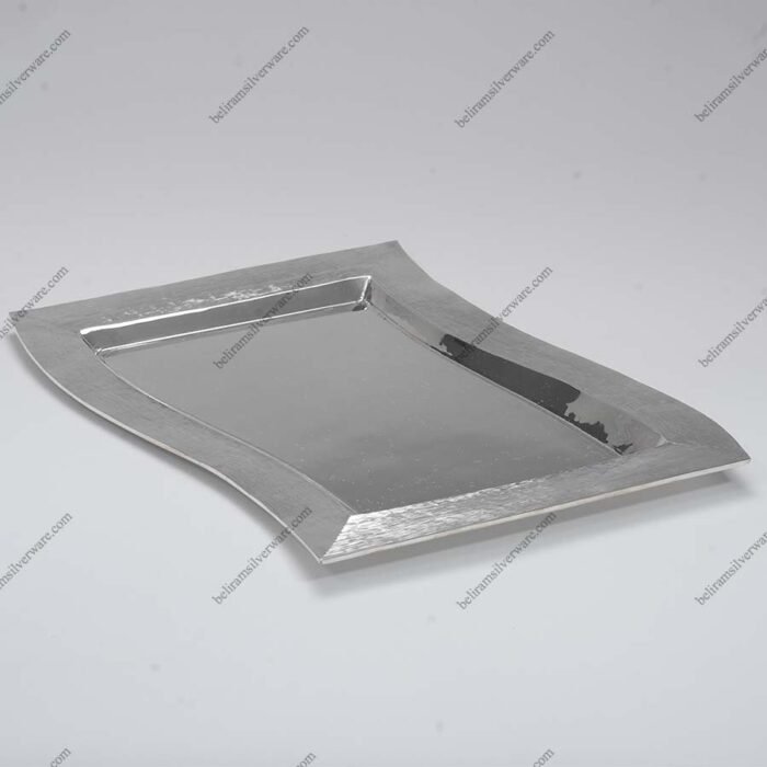 Wavy Shape Rectangle Silver Platter