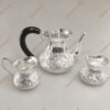 Baroque Beaded Rim Silver Tea Set