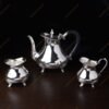 Glossy Designer Legs Silver Tea Set