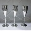 Antique Embossed Silver Wine Glass