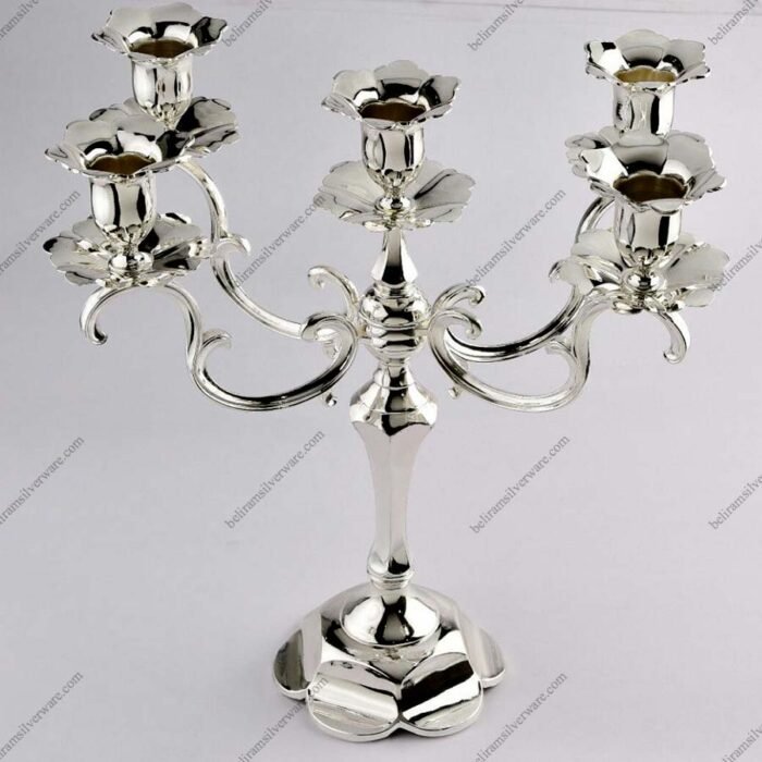Flower Design 5 Arms Candle Stand