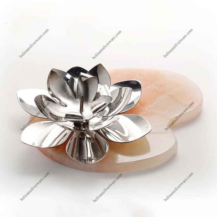 Lotus Bloom Candle Holder on Rose-quartz