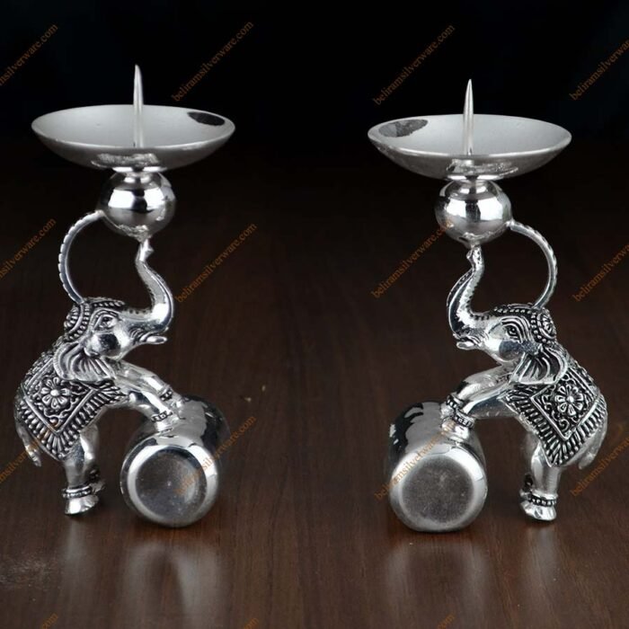 Royal Elephant Craved Candle Stand