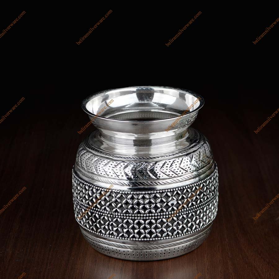 Nakshi Weave Design Silver Lota