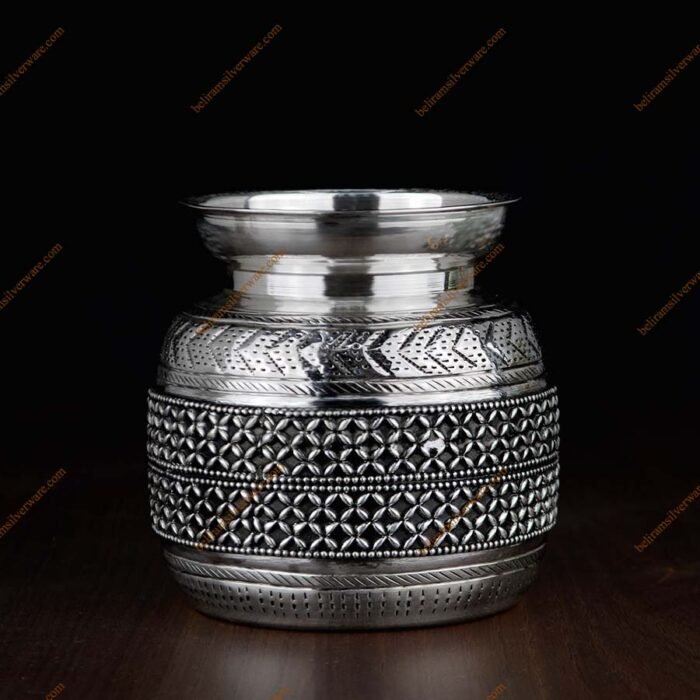 Nakshi Weave Design Silver Lota