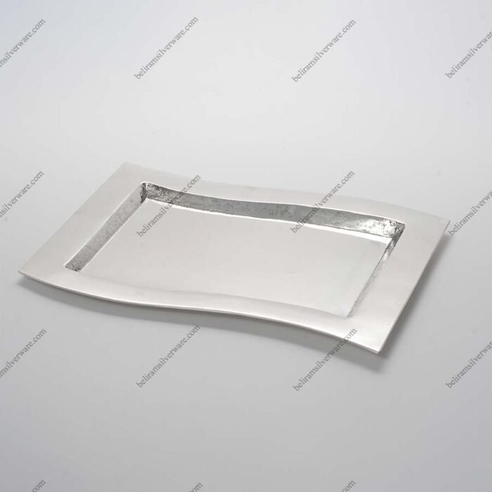 Wavy Design Textured Silver Platter